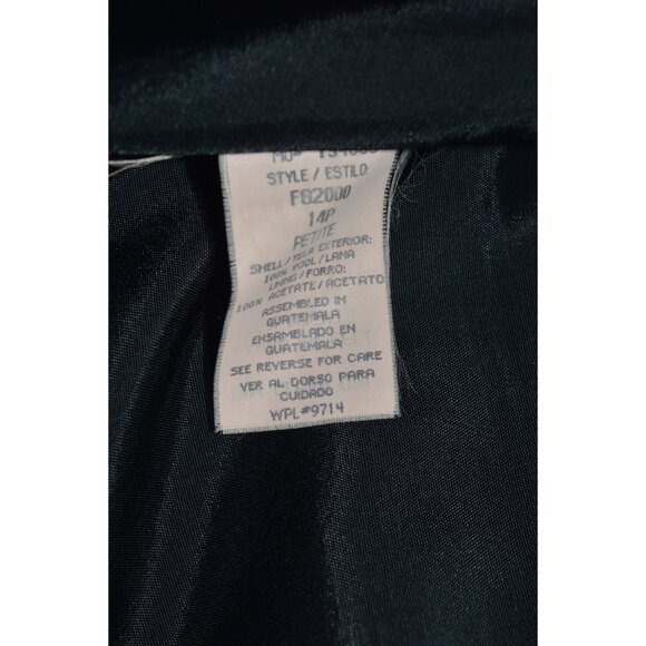 Sag Harbor Single Breast Black Blazer 100% Wool Women Size 14 Petite Suit Jacket - Picture 5 of 10